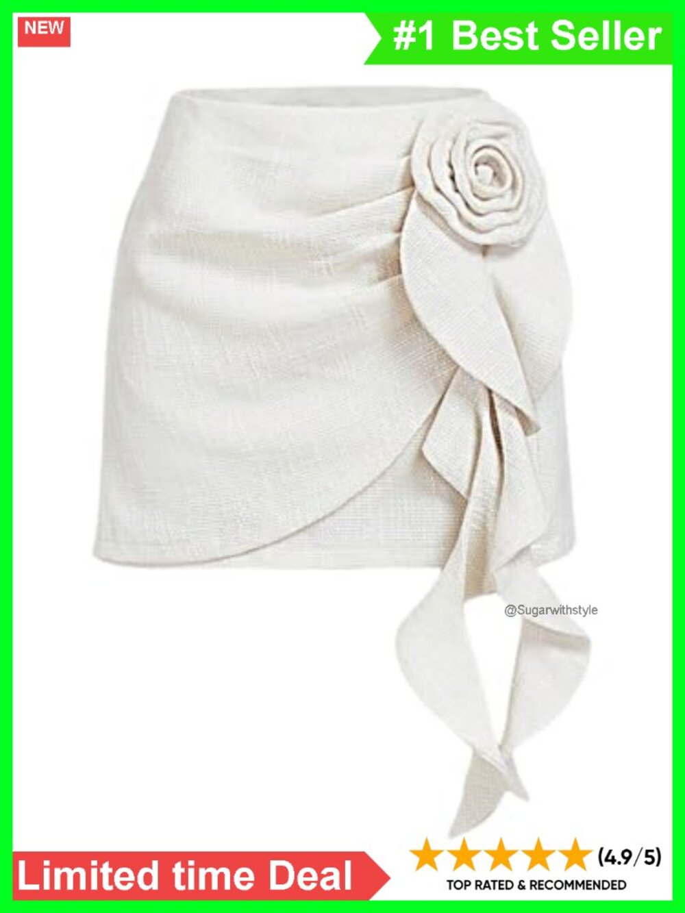Floerns Women's 3D Floral High Waisted A-Line Mini Skirt